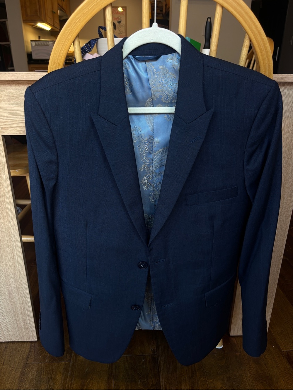 Men's Navy Blue Suit Jacket & ankle pants